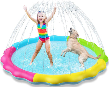 Jasonwell Splash Pad Sprinkler for Kids Splash Play Mat Outdoor Water Toys Inflatable Splash Pad Baby Toddler Pool Boys Girls Children Outside Backyard Dog Sprinkler Pool Age 1 2 3 4 5 6 7 8 9 M - Jasonwell